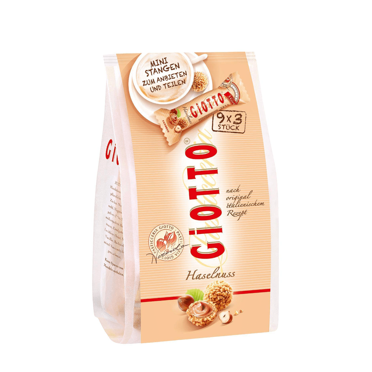 GIOTTO T3 HAZELNUT CREAM BALLS IN BAG 116G X 10