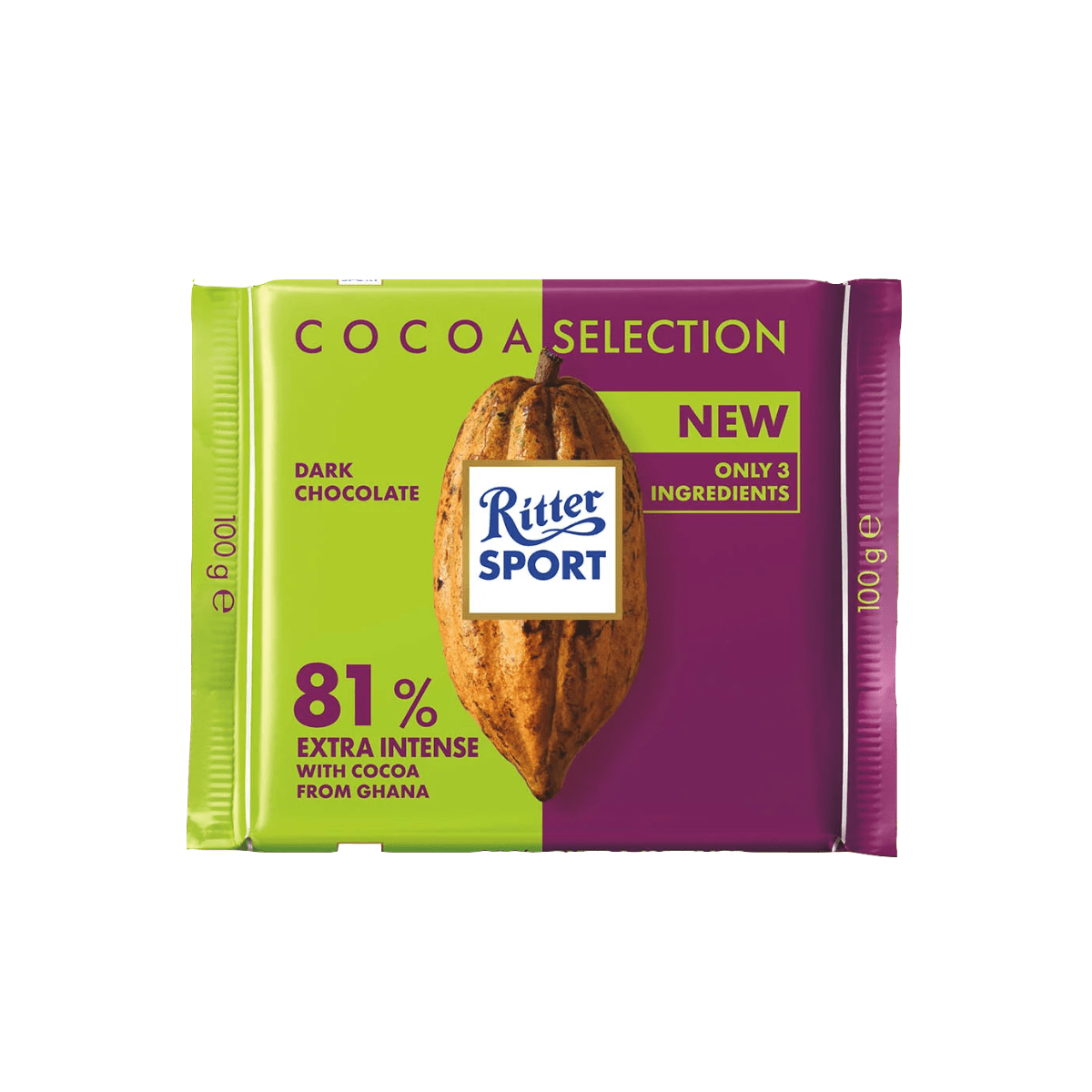 RITTER SPORT CACAO 81% GHANA 100G X 12